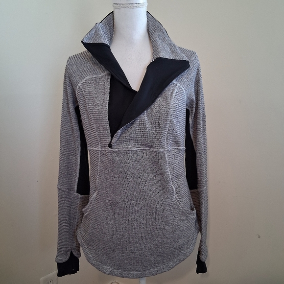 Lululemon Base Runner 1/2 Zip Heathered Herringbone Jacket Size 12 - Picture 4 of 13
